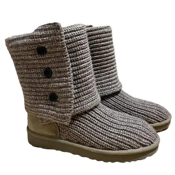 UGG Charcoal Knit Button Boots - Picture 8 of 8